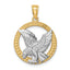 14K w/Rhodium Eagle Pendant