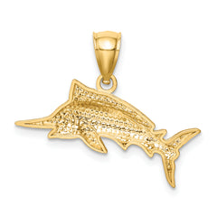 14K D/C Marlin Pendant