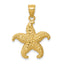 Starfish Pendant in 14K Yellow Gold, 26mm Textured - Sophia Jewelers
