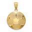 Domed Soccer Ball Pendant in 14K Yellow Gold, 22mm Textured - Sophia Jewelers