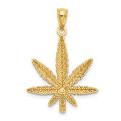 14K Leaf Pendant