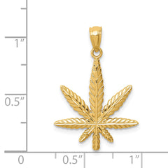 14K Leaf Pendant