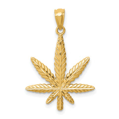 14K Leaf Pendant
