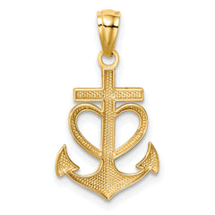 14K Anchor with Heart Pendant