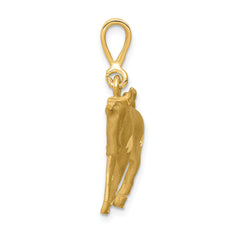 14K Gold Satin Diamond-Cut Taurus Zodiac Charm Elegant Themed Pendant