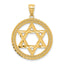 Star of David Round Pendant in 14K Yellow Gold, 30mm - Sophia Jewelers