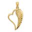 Heart & Wing Pendant in 14K Yellow Gold, 26mm - Sophia Jewelers