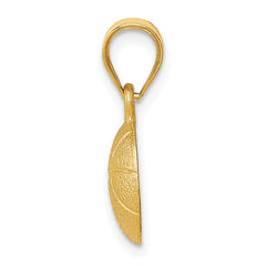 14K Gold Basketball Charm with Polished Finish and Textured Details
