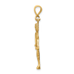 14K Gold Satin Diamond-Cut Libra Zodiac Charm Elegant, Themed Design