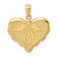 Angel in Heart Scalloped Edge Pendant in 14K Yellow Gold, 21mm - Sophia Jewelers