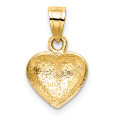 14K Polished One-sided Heart Pendant