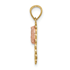 14K Two-tone w/White Rhodium Lady of Guadalupe 15 Pendant