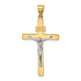 14K Two-tone INRI Crucifix Pendant
