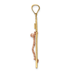 14K Two-tone INRI Crucifix Pendant