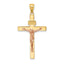 Rose Corpus INRI Crucifix Pendant in 14K Two-Tone Gold, 37mm - Sophia Jewelers
