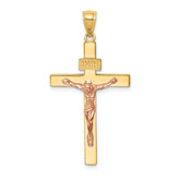 14K Two-tone INRI Crucifix Pendant