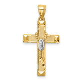 14K w/Rhodium Cross w/Rosary Pendant