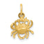 14k Satin Diamond-cut Cancer Zodiac Charm