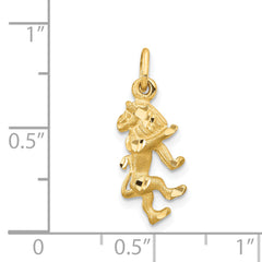 14K Gold Satin Diamond-Cut Leo Zodiac Charm Elegant and Themed Jewelry