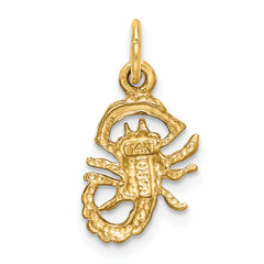 14K Gold Satin Diamond-Cut Scorpio Zodiac Charm Elegant and Themed Design