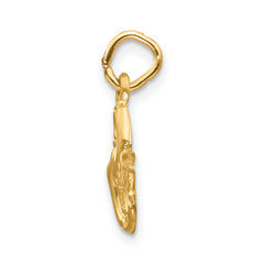 14K Gold Satin Diamond-Cut Pisces Zodiac Charm Elegant Theme by Sophia Jewelers