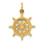 14k Ships Wheel Charm