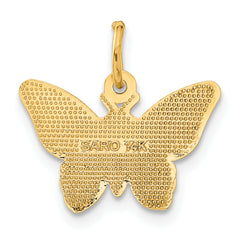 14K Gold Butterfly Charm with Polished Finish Elegant and Textured Design