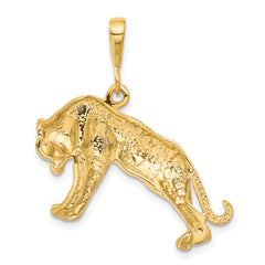 14K Gold Men's Tiger Charm with Detailed Craftsmanship