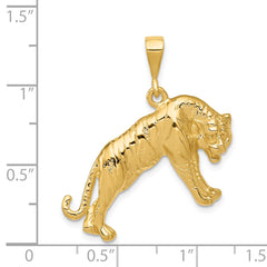 14K Gold Men's Tiger Charm with Detailed Craftsmanship