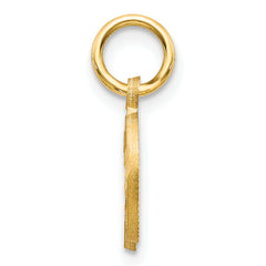 14K Gold Diamond-Cut Letter D Initial Charm Elegant Small Pendant by Sophia Jewelers