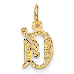 14K Gold Letter G Initial Charm with Diamond-Cut Texture, Small