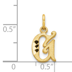 14K Gold Letter G Initial Charm with Diamond-Cut Texture, Small