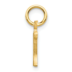 14K Gold H Initial Charm with Diamond-Cut Sandblasted Texture Elegant and Timeless