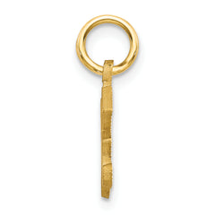 14K Gold Diamond-Cut Letter K Charm with Sandblasted Finish Small