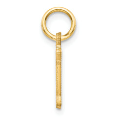 14K Gold Letter N Diamond-Cut Charm with Sandblasted Texture Small Elegant Pendant