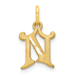 14k Letter N Initial Charm