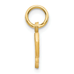 14K Gold Diamond-Cut Letter P Initial Charm Sandblasted Finish