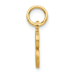 14K Gold Diamond-Cut Letter S Initial Charm Elegant Small Pendant