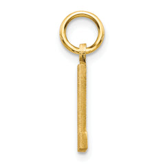 14K Gold Satin Diamond-Cut Letter L Charm Elegant Sandblasted Finish