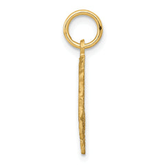 14K Gold Heart Letter B Charm with Diamond-Cut Sandblasted Finish Elegant and Timeless Design