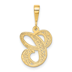 14K Gold Filigree Initial C Pendant with Polished Finish