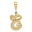 Script Filigree Initial E Pendant in 14K Yellow Gold - Sophia Jewelers