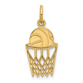 14k Basketball in Net Charm