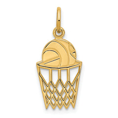 14k Basketball in Net Charm