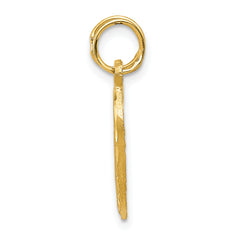 14K Gold Break Apart Heart Charm with Polished Diamond-Cut Finish Two-Piece Romantic Style