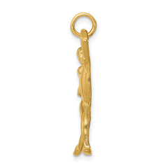 14K Gold Gymnast Charm with Brushed Diamond-Cut Finish