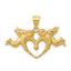 14k Satin Angels Heart Pendant