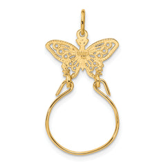 14K Gold Butterfly Charm Holder Pendant Elegant, Functional Design