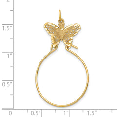 14K Gold Butterfly Charm Holder Pendant Elegant, Functional Design