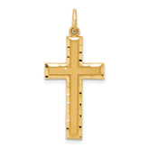 14K Diamond-cut Cross Charm